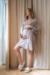 Szlafrok kimono ciążowe MOCHA - beżowe / Latte Mama