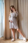 Szlafrok kimono ciążowe MOCHA - beżowe / Latte Mama