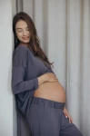 Spodnie ciążowe MOCHA - stalowe / Latte Mama