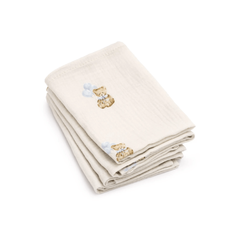 4-pak pieluszek muślinowych z bawełny organicznej 35x35 - teddy / My Memi