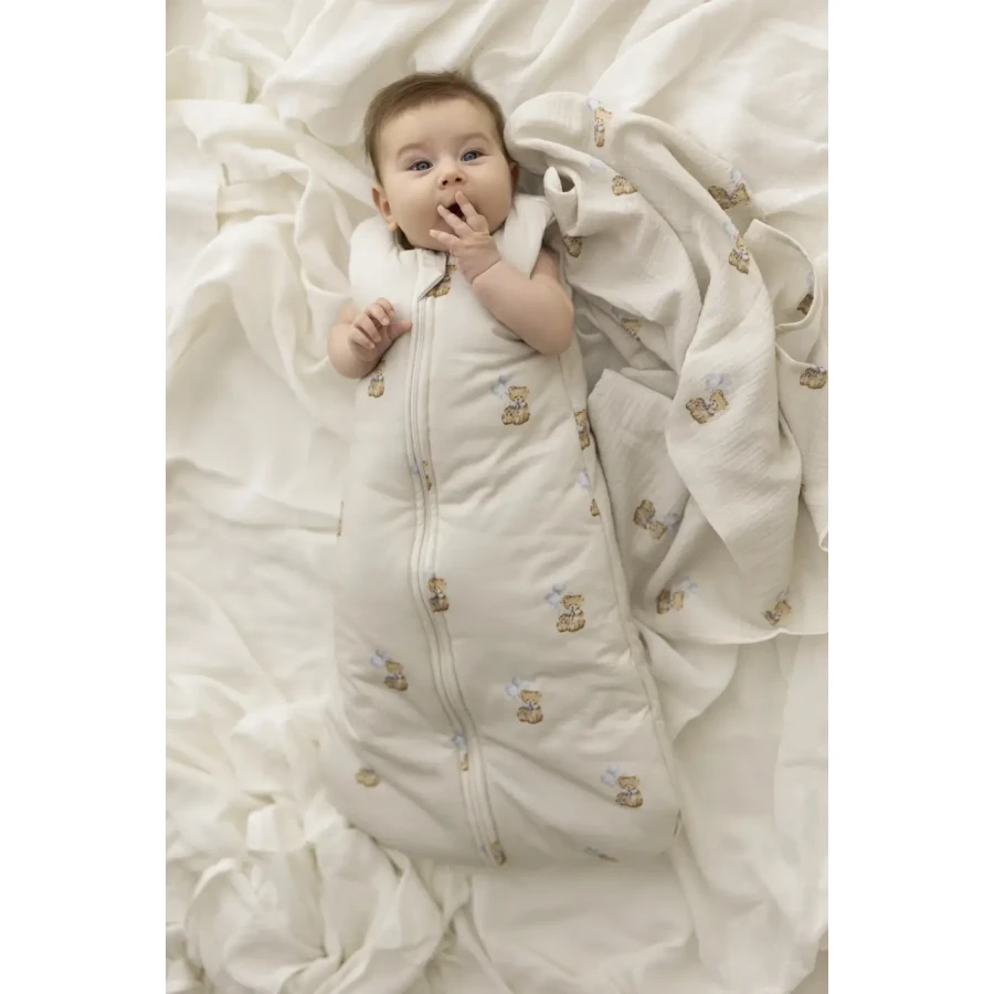 4-pak pieluszek muślinowych z bawełny organicznej 35x35 - teddy / My Memi