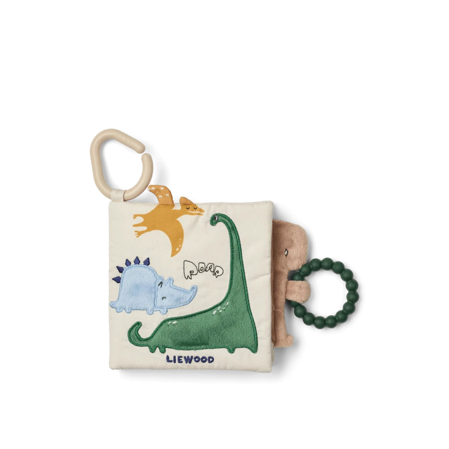Miękka książeczka sensoryczna Fey - Dino Roar, Dove blue / Liewood