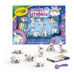 Figurki do malowania i mycia - zestaw zwierzątka 7 szt., flamastry zmywalne 5 szt., szczoteczka Scribble Scrubbie Unipets 3+ / Crayola