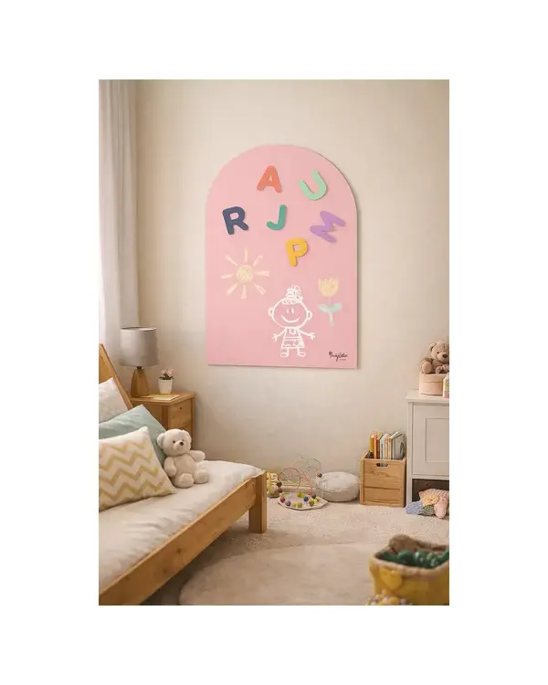 Magnetyczna tablica samoprzylepna MagneKids Arch 95×60cm - Dusty Pink / Family Nation
