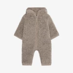 Kombinezon 100% wełny merino Teddy z podszewką - Camel Melange / HUTTEliHUT