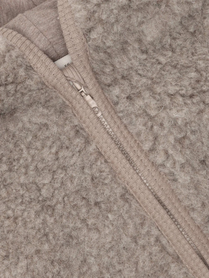 Kombinezon 100% wełny merino Teddy z podszewką - Camel Melange / HUTTEliHUT