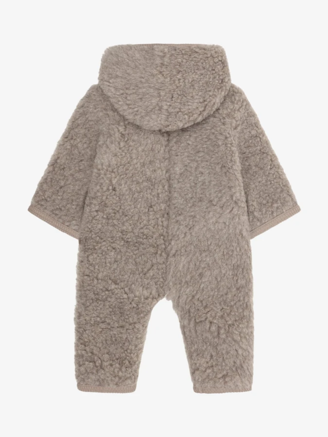 Kombinezon 100% wełny merino Teddy z podszewką - Camel Melange / HUTTEliHUT