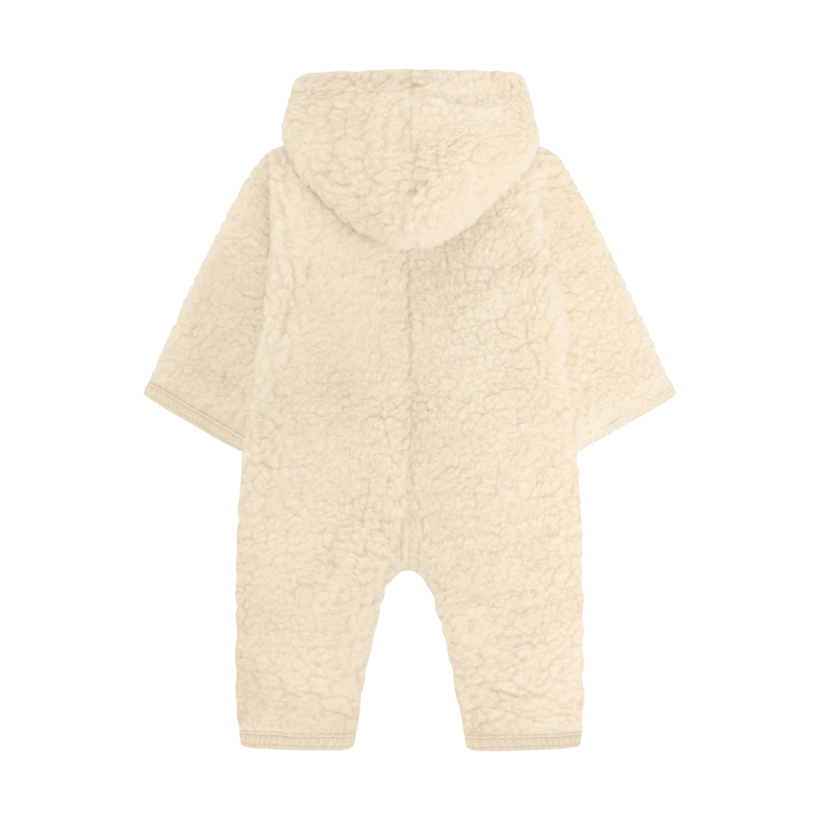 Kombinezon 100% wełny merino Teddy z podszewką - Cement / HUTTEliHUT