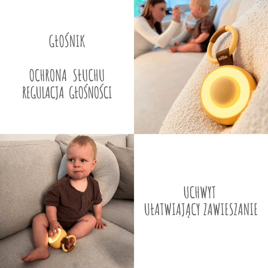 Alilo CocoNap W1 x Pomelody, odtwarzacz MP3 i lampka do karmienia - mango / Alilo