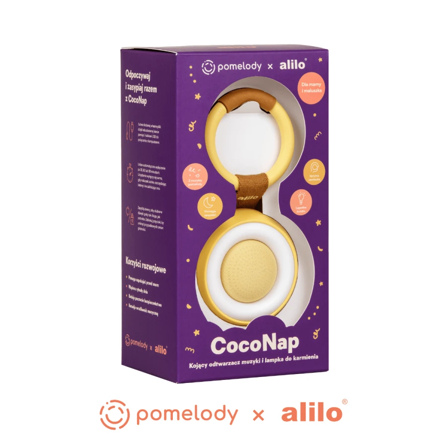 Alilo CocoNap W1 x Pomelody, odtwarzacz MP3 i lampka do karmienia - mango / Alilo