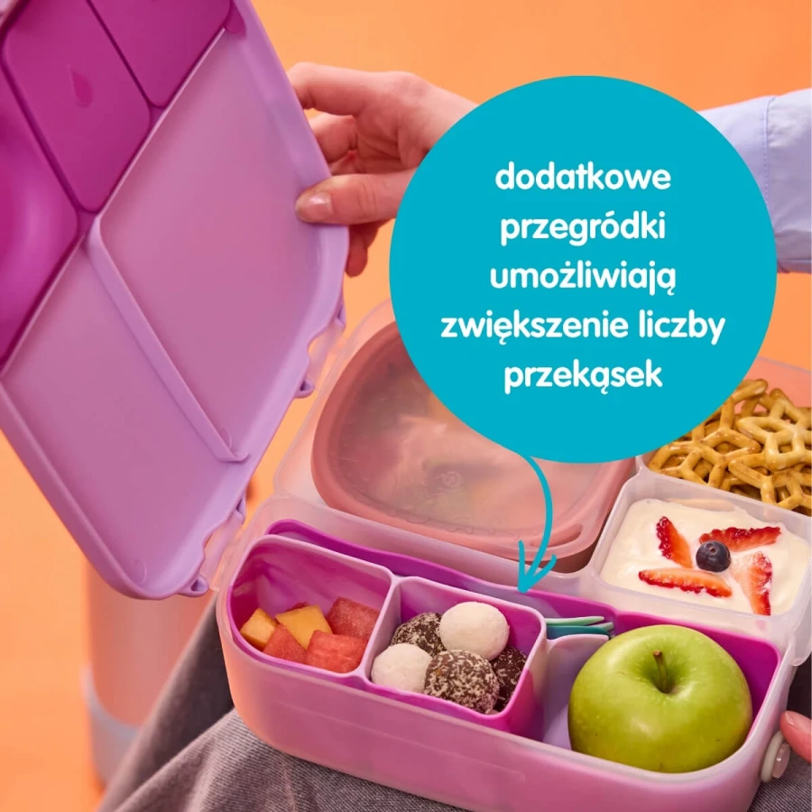 Silikonowy wkład do lunchboxa z przegrodą na sztućce, Berry / b.box