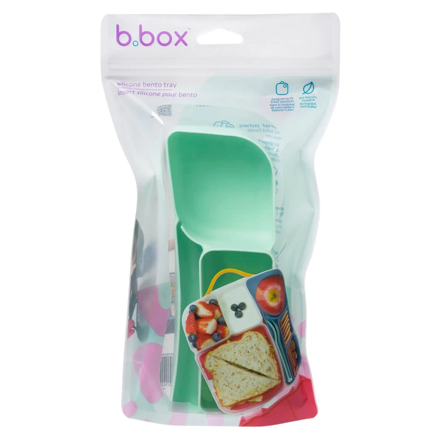 Silikonowy wkład do lunchboxa z przegrodą na sztućce, Forest / b.box