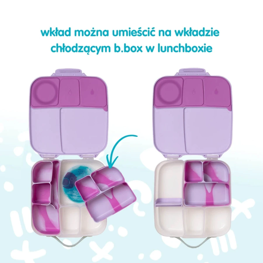 Silikonowy wkład do lunchboxa z dodatkowymi przegródkami, Berry / b.box