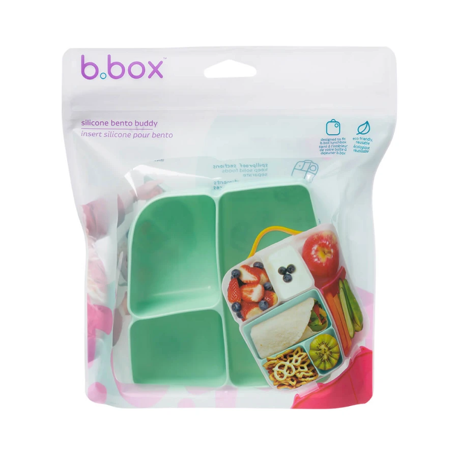 Silikonowy wkład do lunchboxa z dodatkowymi przegródkami, Forest / b.box