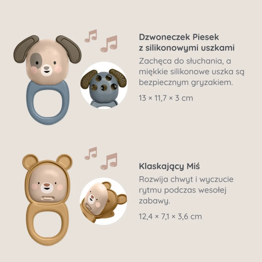 Duet Muzyczny - dzwoneczek i grzechotka, 3m+ / Taf Toys