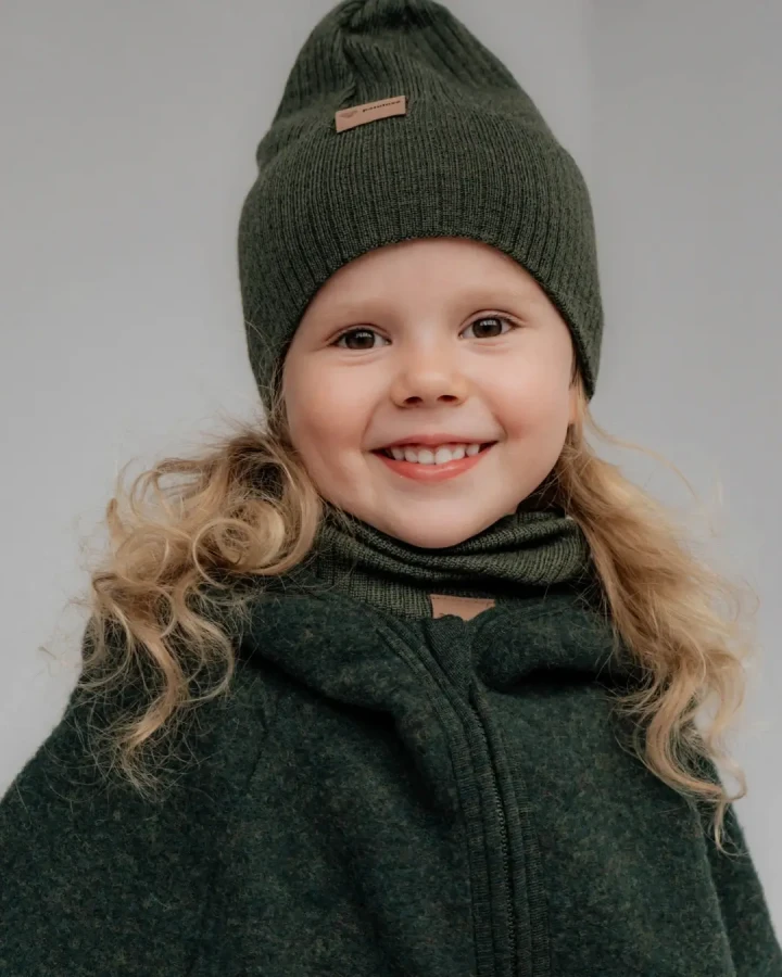 Czapka i komin wełniany KHAKI / Patulove