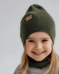 Czapka i komin wełniany KHAKI / Patulove