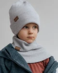 Bawełniany set - czapka i komin GREY / Patulove