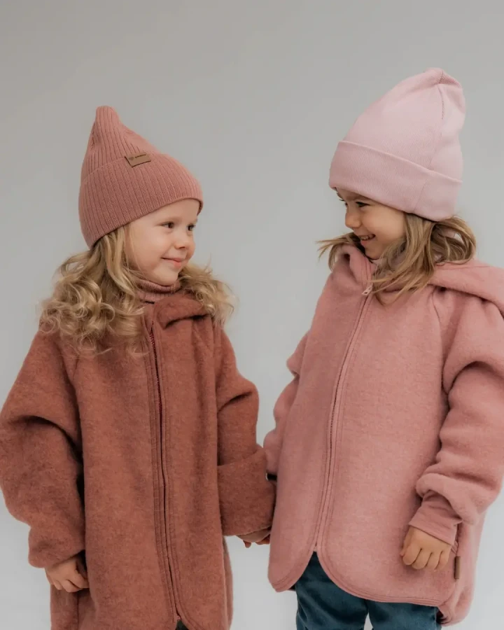 Bawełniany set - czapka i komin POWDER PINK / Patulove