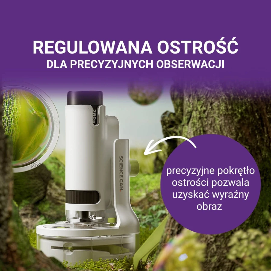 Przenośny Mikroskop Młodego Badacza 250x, 8+ / Science Can