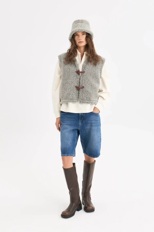 Kamizelka wełniana merino dla dorosłych - stone grey / Happymess