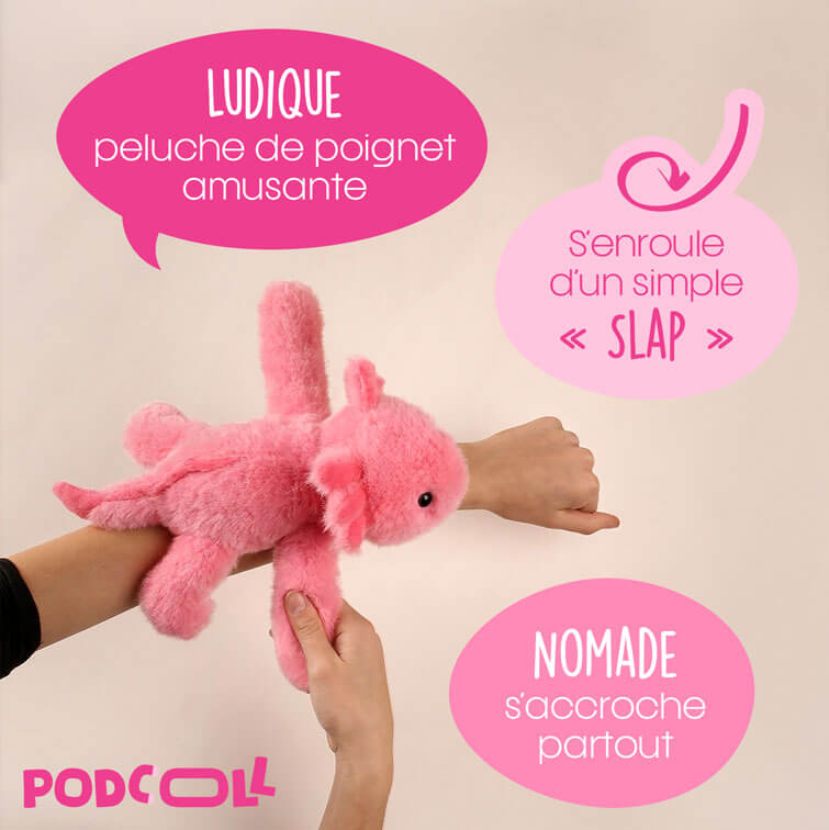 Pluszowa bransoletka Slap Aksolotl Podcoll / Histoire d'Ours