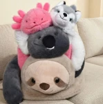 Pluszowy obciążeniowy aksolotl Podcoll Histoire d'Ours - różowy neonowy / Histoire d'Ours
