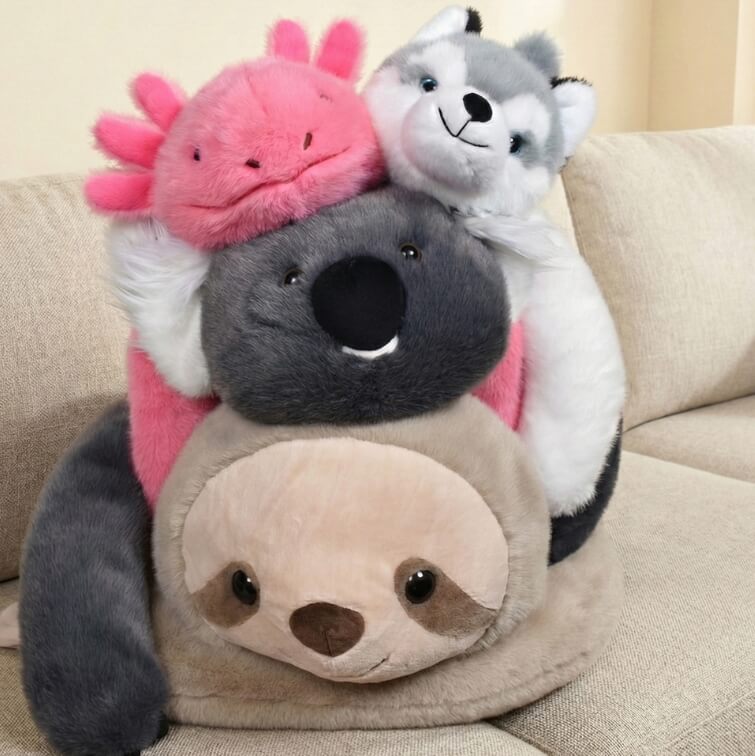 Pluszowy obciążeniowy aksolotl Podcoll Histoire d'Ours - różowy neonowy / Histoire d'Ours