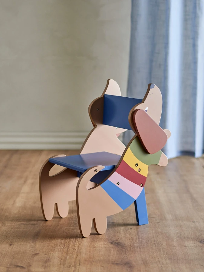 Krzesełko drewniane Charlie - Multi / Bloomingville Mini