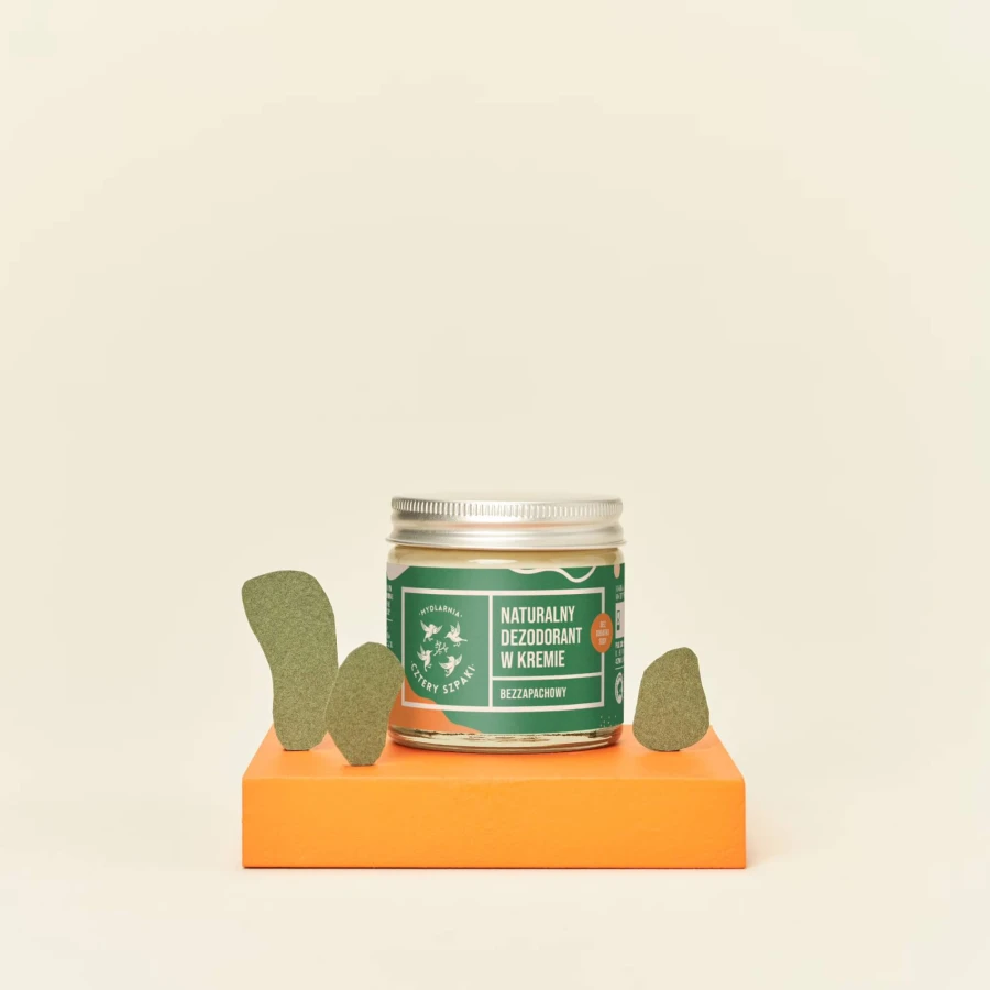 Naturalny dezodorant w kremie bezzapachowy bez dodatku sody, 60 ml / Mydlarnia Cztery Szpaki