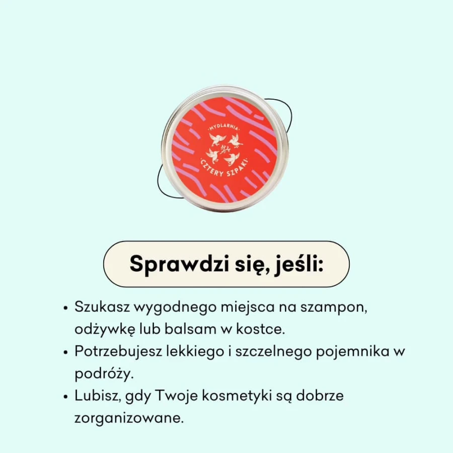 Okrągła puszka na szampon, odżywkę, granatowo - różowa / Mydlarnia Cztery Szpaki
