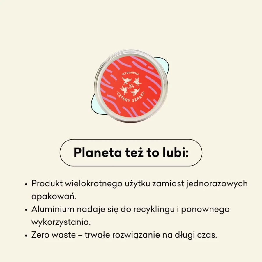 Okrągła puszka na szampon, odżywkę, granatowo - różowa / Mydlarnia Cztery Szpaki