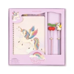 Kreatywny zestaw papierniczy, notes, naklejki i brokatowe długopisy - unicorn / Konges Slojd