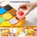Masa plastyczna naturalna - 12 kolorów, deska do modelowania z 4 narzędziami, darmowa aplikacja, 3+ / Jarmelo
