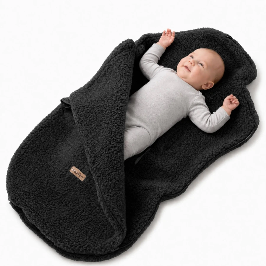 Śpiworek wełniany Mini Nevada 0-18m - anthracite / Zaffiro