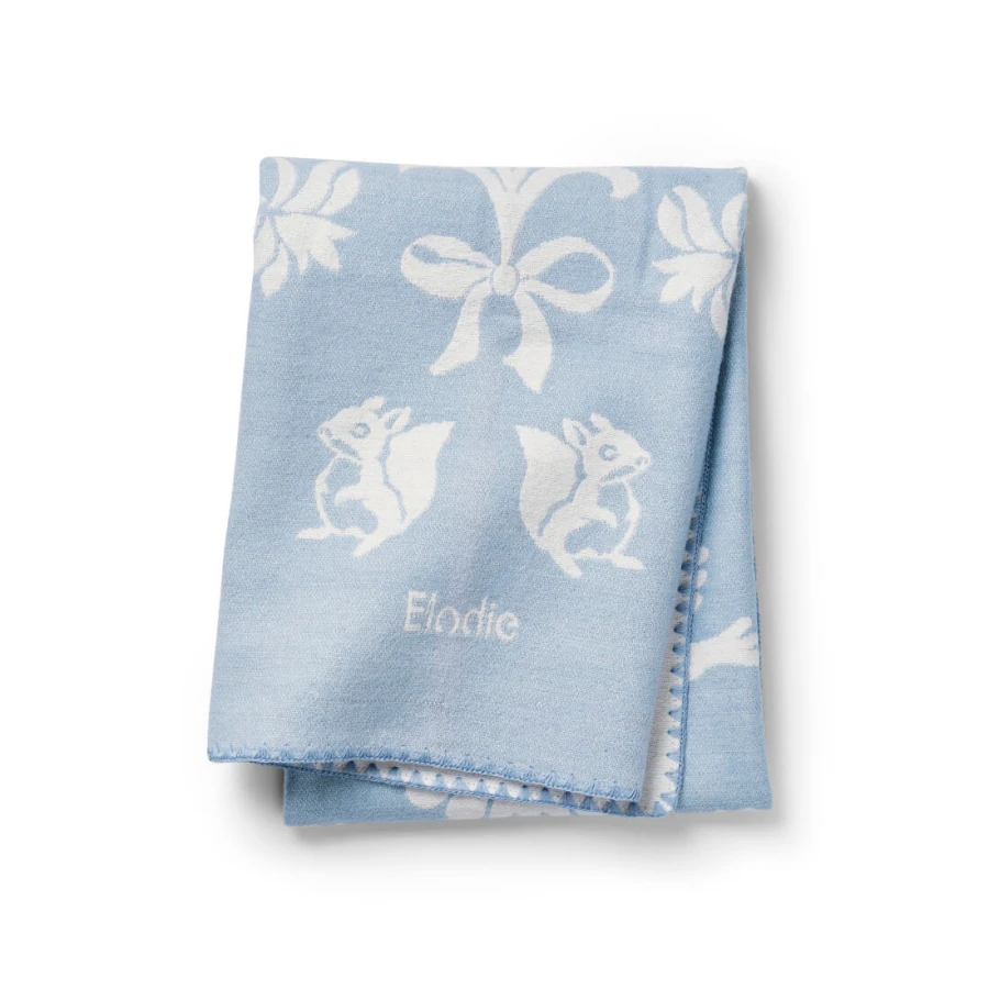 Kocyk żakardowy Jacquard 100x75cm - Blueberry Blue / Elodie Details