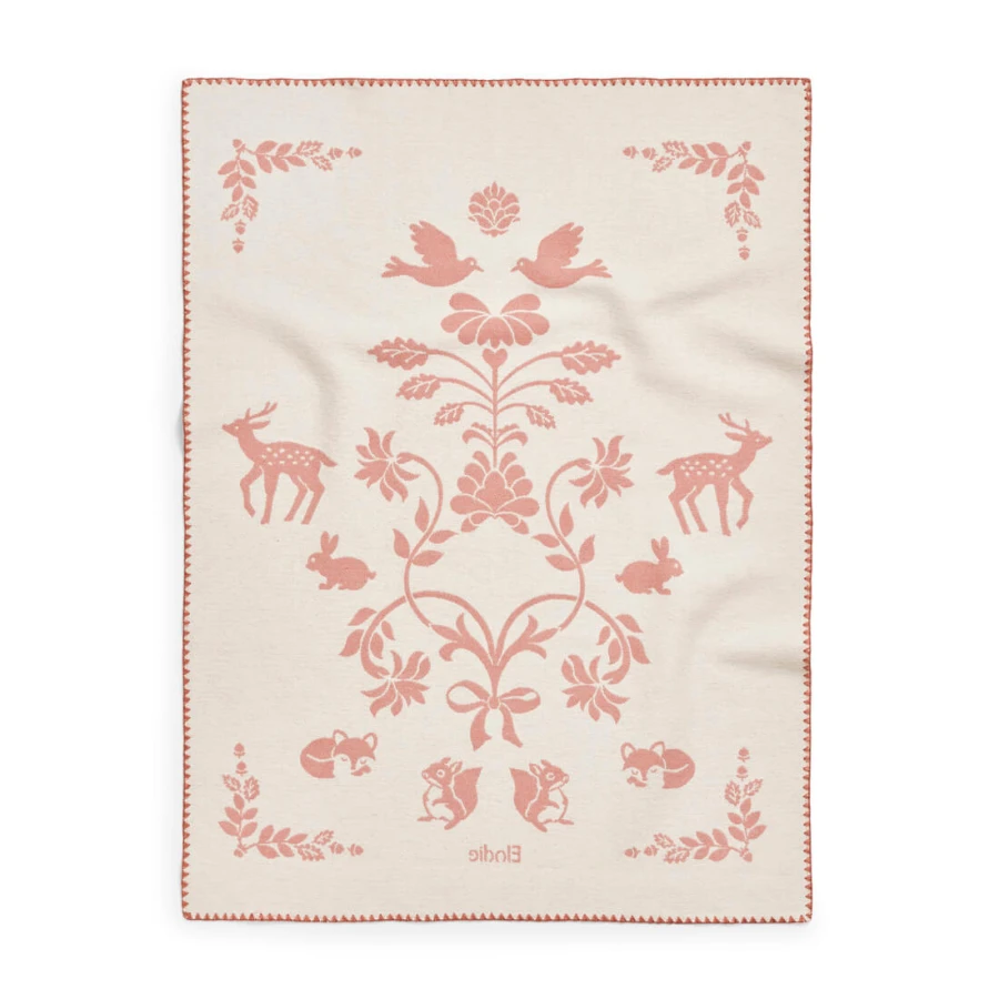 Kocyk żakardowy Jacquard 100x75cm - Mullberry Pink / Elodie Details