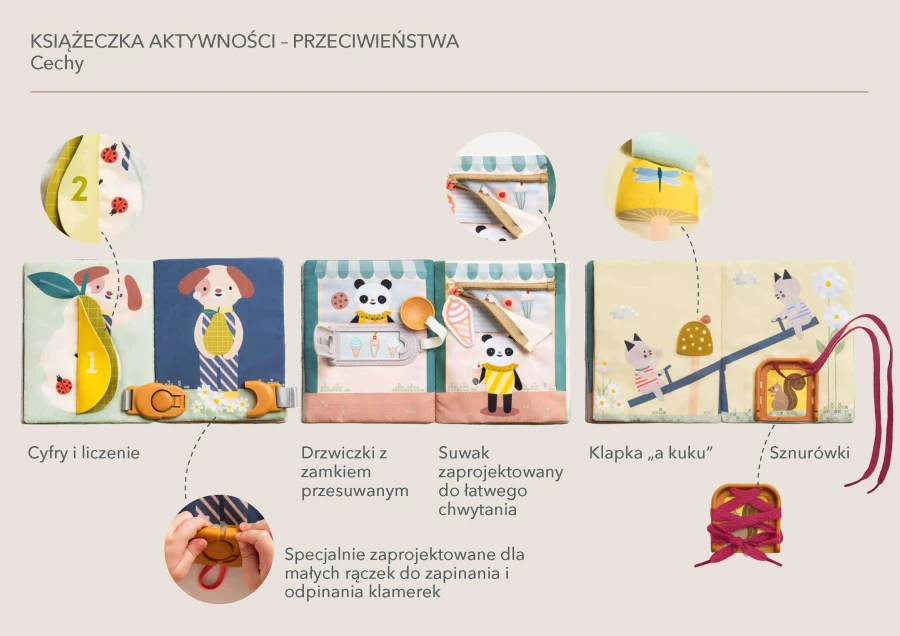 USZKODZONE OPAKOWANIE: Książeczka edukacyjna Przeciwieństwa / Taf Toys