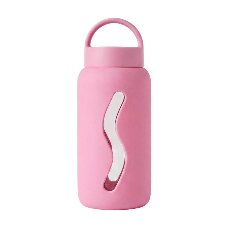 Szklana butelka Mini Bottle, 500 ml - Flamingo Pink / Muuki