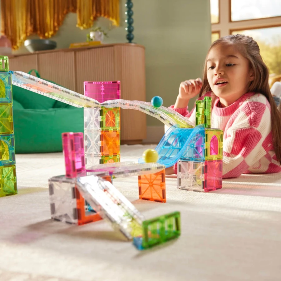 Klocki magnetyczne Rail Racers Max 80 el. / Magna-Tiles