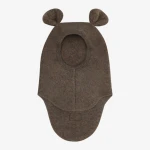 Kominiarka 100% wełny merino z uszkami misia - Brown Melange / HUTTEliHUT