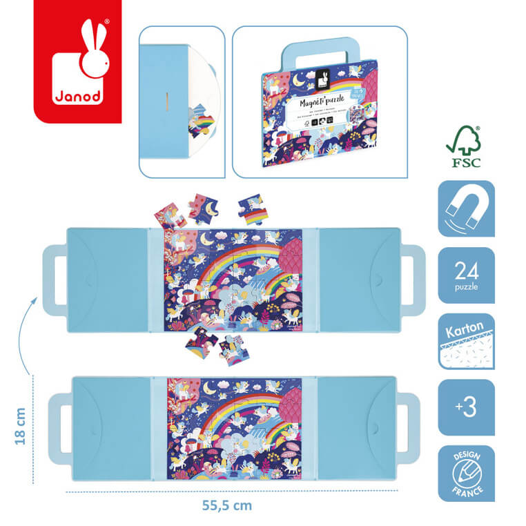 Magnetyczne puzzle Jednorożce Magneti'puzzles 24 el. 3+ / Janod