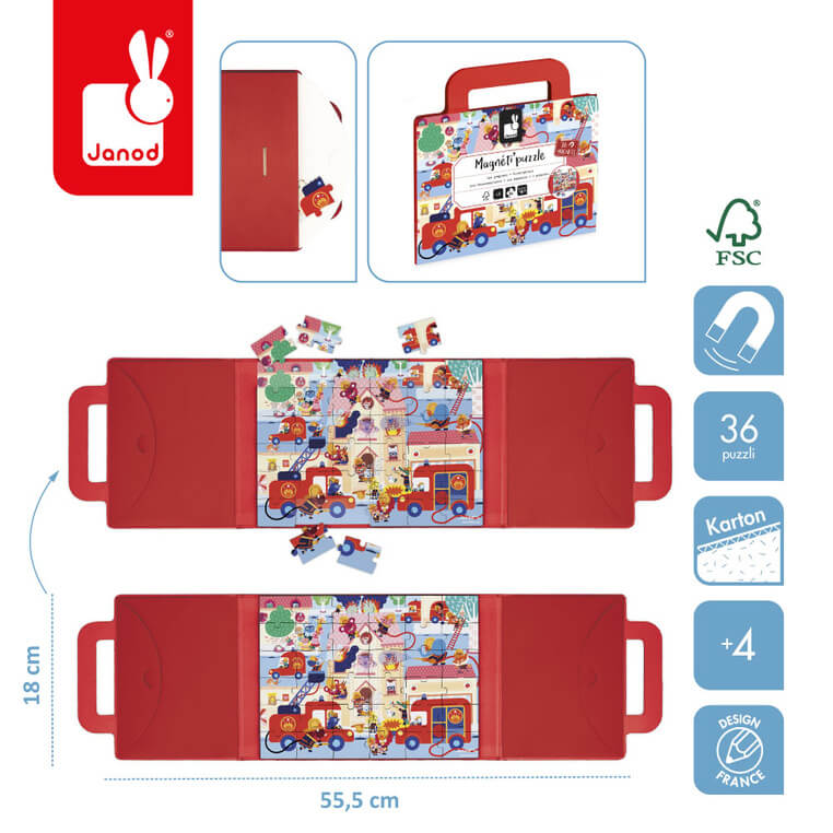 Magnetyczne puzzle Straż pożarna Magneti'puzzles 36 el. 4+ / Janod