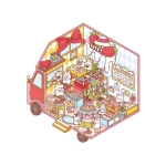 Zestaw kreatywny Scenki do wyklejania z mini naklejkami i pęsetą Cosy stickers - Ciężarówka / Janod