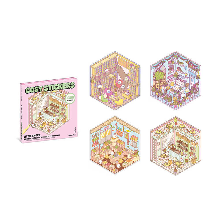Zestaw kreatywny Scenki do wyklejania z mini naklejkami i pęsetą Cosy stickers - Sklep / Janod