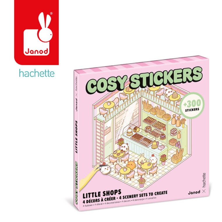 Zestaw kreatywny Scenki do wyklejania z mini naklejkami i pęsetą Cosy stickers - Sklep / Janod