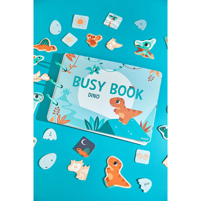 Książeczka z zadaniami Busy Book Dinozaury 3+ / Janod