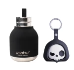 Butelka termiczna ze słomką Mini Spookie, 200 ml - Skeleton / Asobu Halloween
