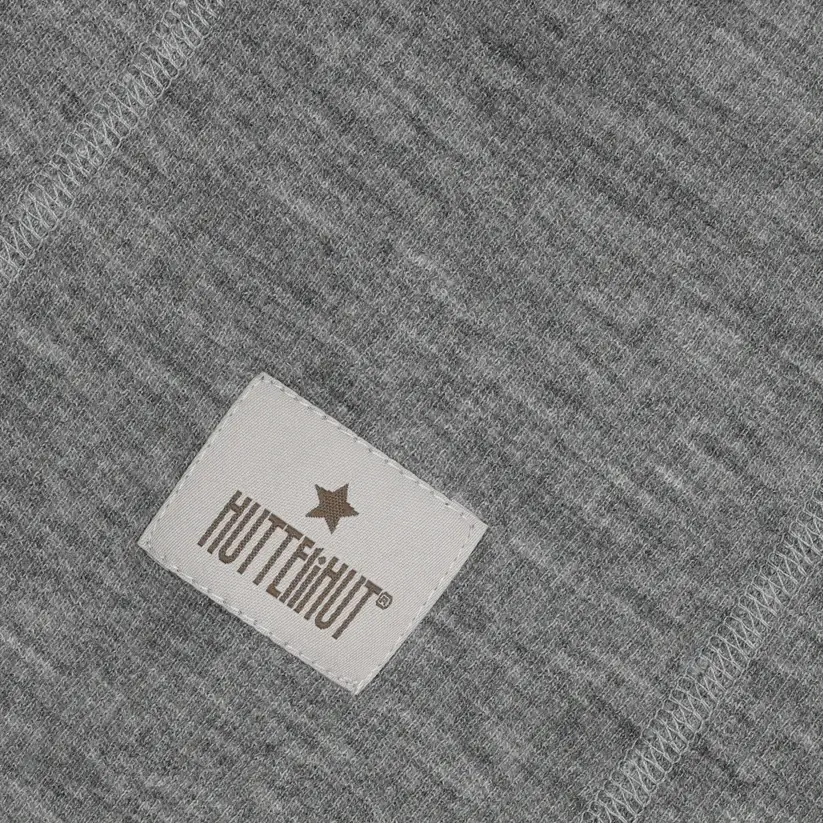 Kominiarka wełniana w prążek - Medium Grey Melange / HUTTEliHUT