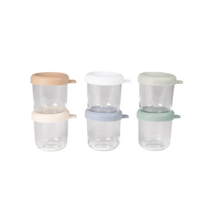 Zestaw pojemników słoiczków szklanych z zamknięciem 6 x 250 ml Natural color mix / Beaba